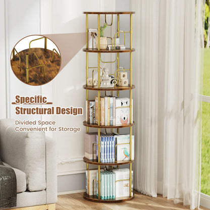 3-5 Tier SpinningBookshelf Tower 360°