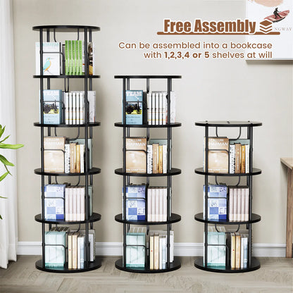 3-5 Tier SpinningBookshelf Tower 360°