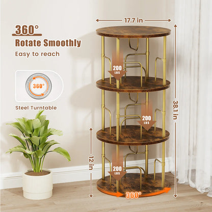 3-5 Tier SpinningBookshelf Tower 360°