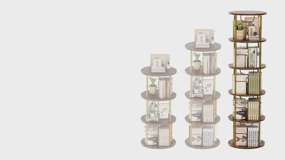 3-5 Tier SpinningBookshelf Tower 360°